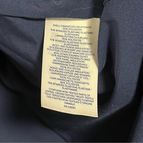 🪶 Lands' End Women's Quilted Stretch Down Coat Size XS Petite Blue - Picture 7 of 8